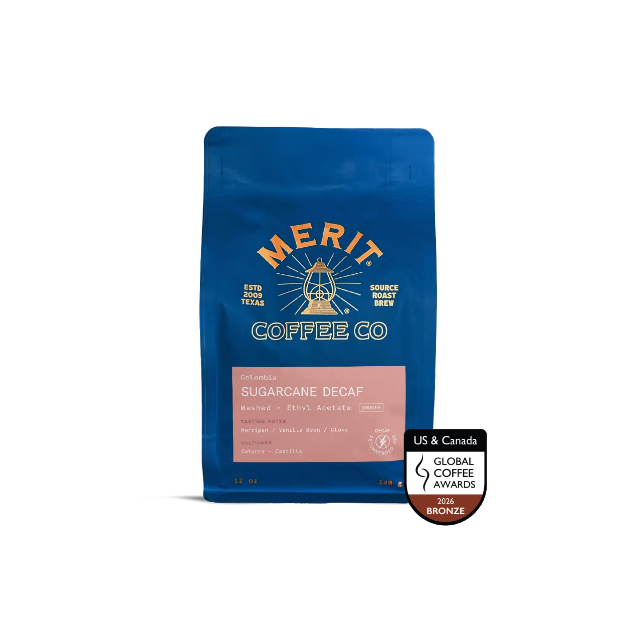 Merit Coffee | Sugarcane DECAF | Colombia | Whole Bean 12 OZ
